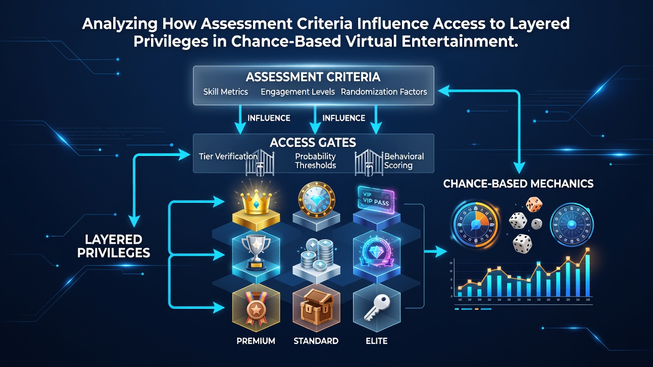 Data visualization of tier access rates linked to assessment criteria across virtual platforms