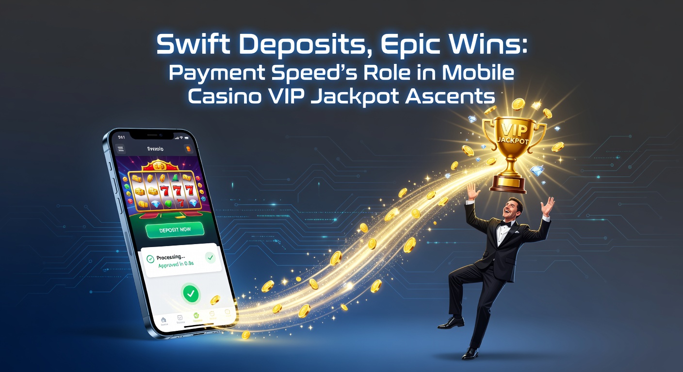 Mobile casino VIP player celebrating a jackpot win on smartphone with fast deposit notifications overlayed