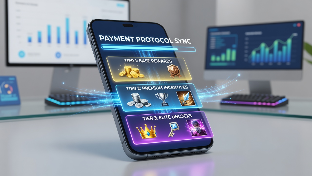 Dashboard view of tiered incentives updating in sync with mobile payment confirmations