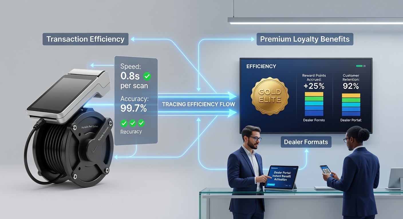Loyalty rewards dashboard displaying premium benefits earned through efficient transactions